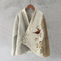Retro Gilded Birds Japanese Art Fleece Kimono Cardigan
