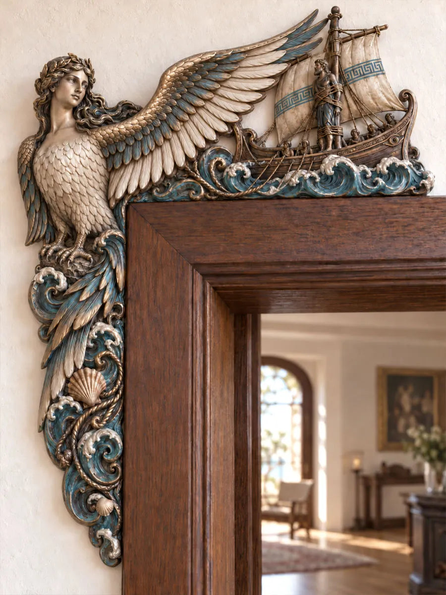 Greek Mythology Siren & Ancient Voyage Door Frame Corner Decor