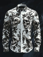 Men's Vintage Art Skull Shirt