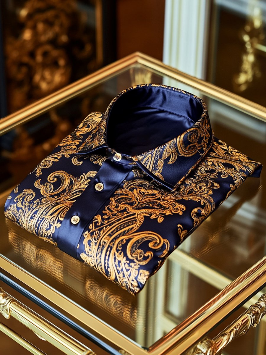 Men's Satin Long Sleeve Shirt