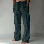 Japanese Waves Art Linen Blend Casual Pants
