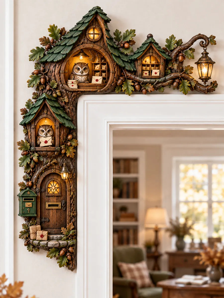Enchanted Owl Post Office Door Corner Decor