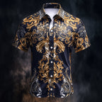 Men's Casual Vintage Floral Print Short Sleeve Shirt