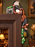 Funny Thief Mouse Money Door Frame Corner Decoration