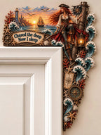 ⚓️ Chased The Deep Now I Sleep Female Pirate Door Corner Decor 🌊