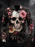 Men's Vintage Art Skull Shirt