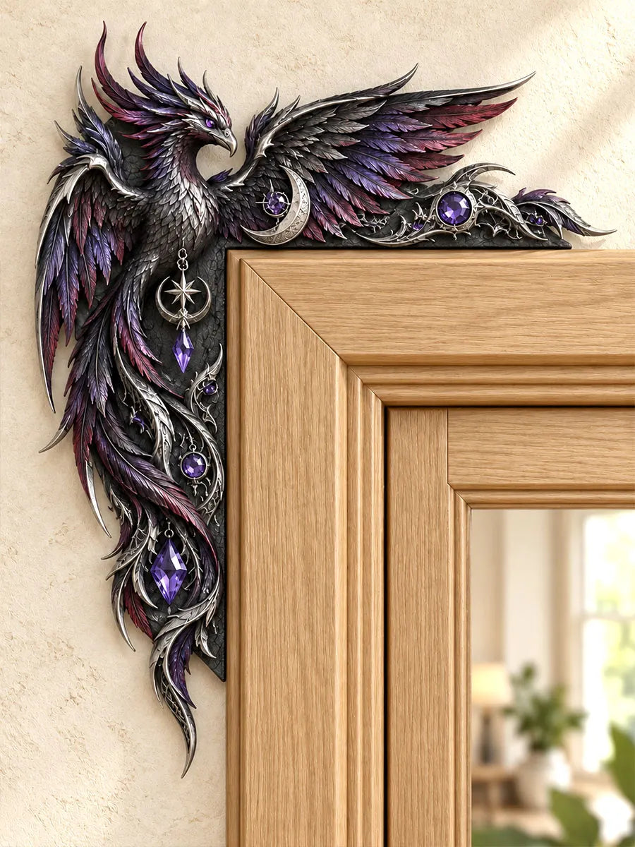 Midnight Purple Phoenix Door Frame Corner Decor