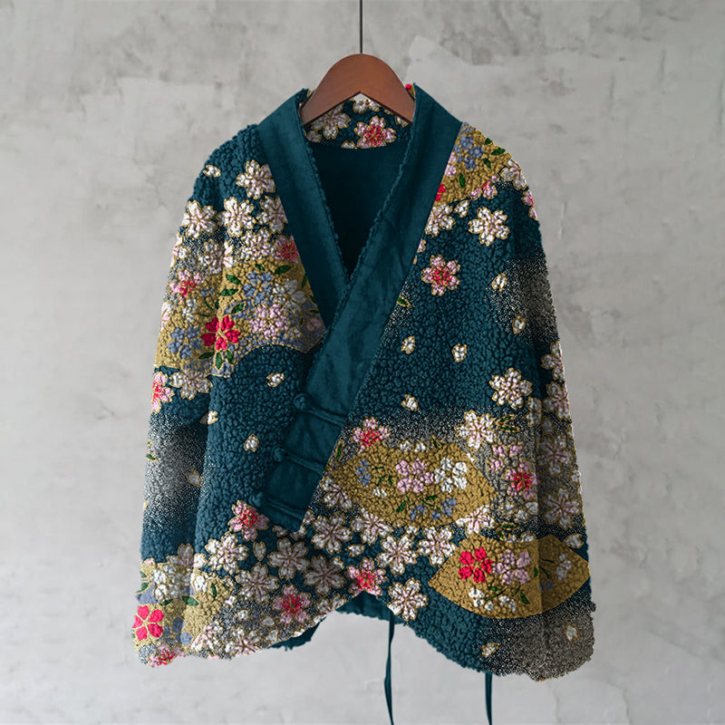 Vintage Japanese Art Floral Inspired Design Kimono