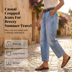 Women's High Waisted Cropped Barrel Jeans