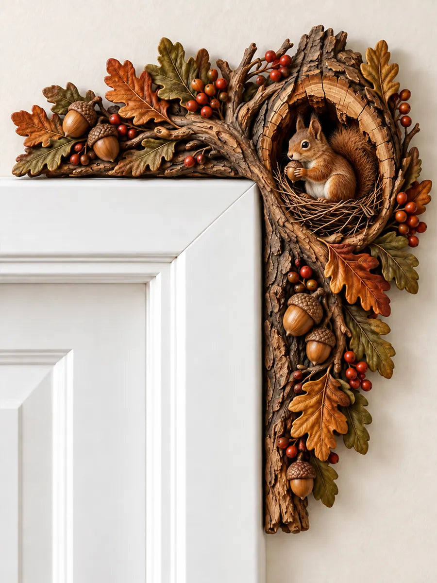 Squirrel Art Door Frame Corner Decor