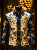 Men's Ethnic Pattern Lapel Shirt