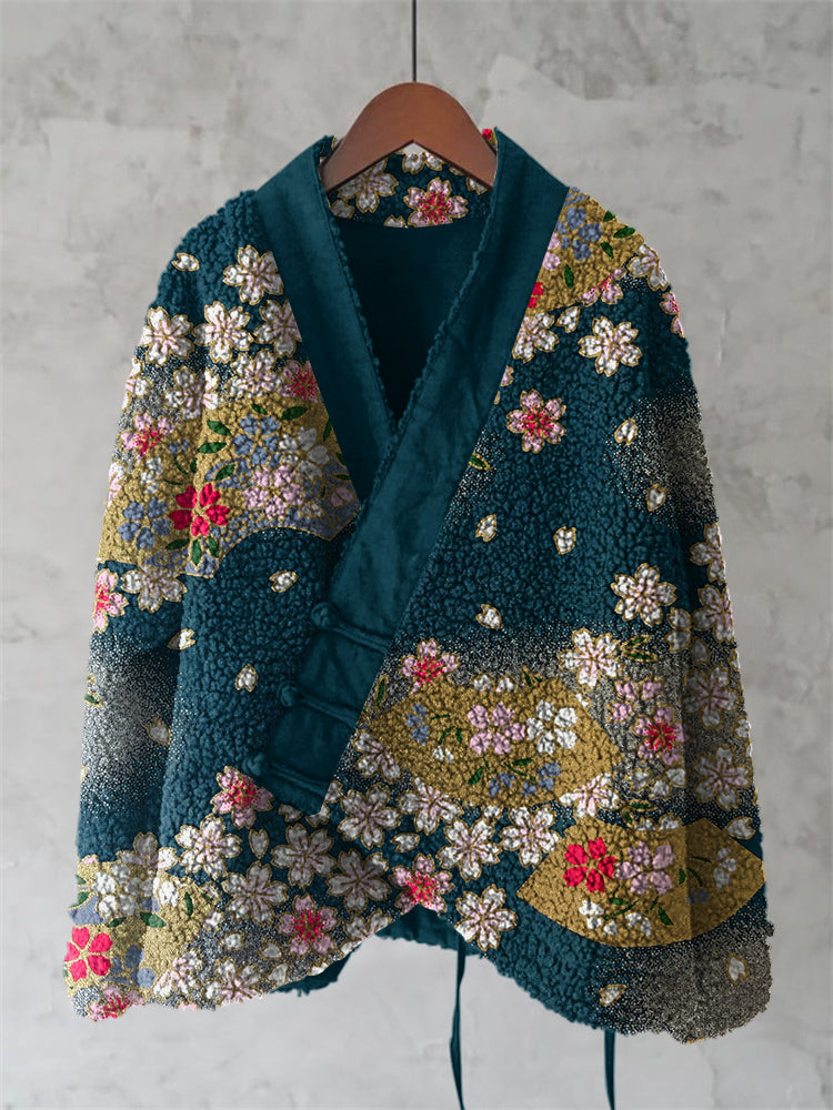 Vintage Japanese Art Floral Inspired Design Kimono