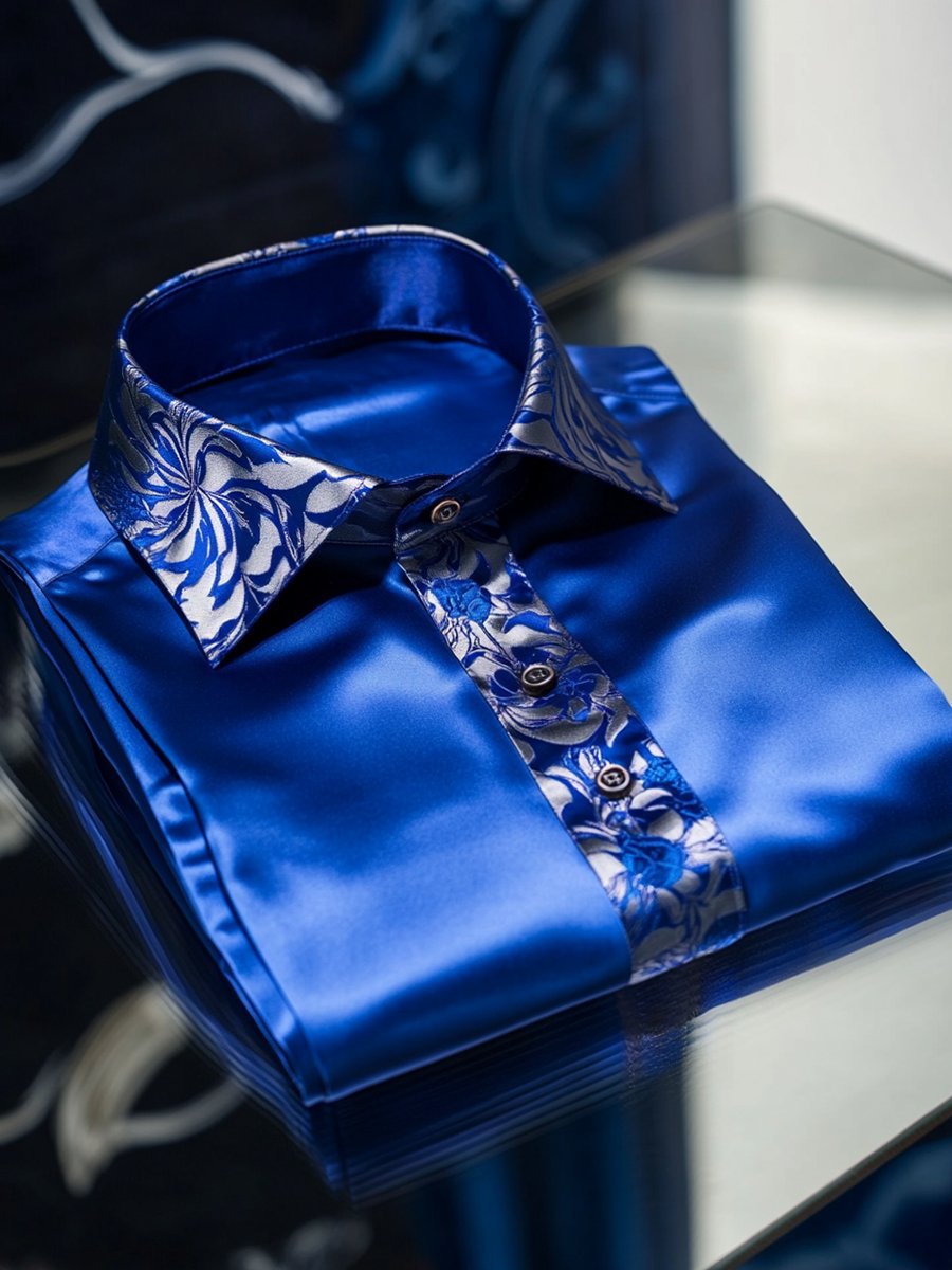 Men's Satin Long Sleeve Shirt
