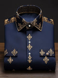 Men's  Contrast Color Print Long Sleeve Shirt