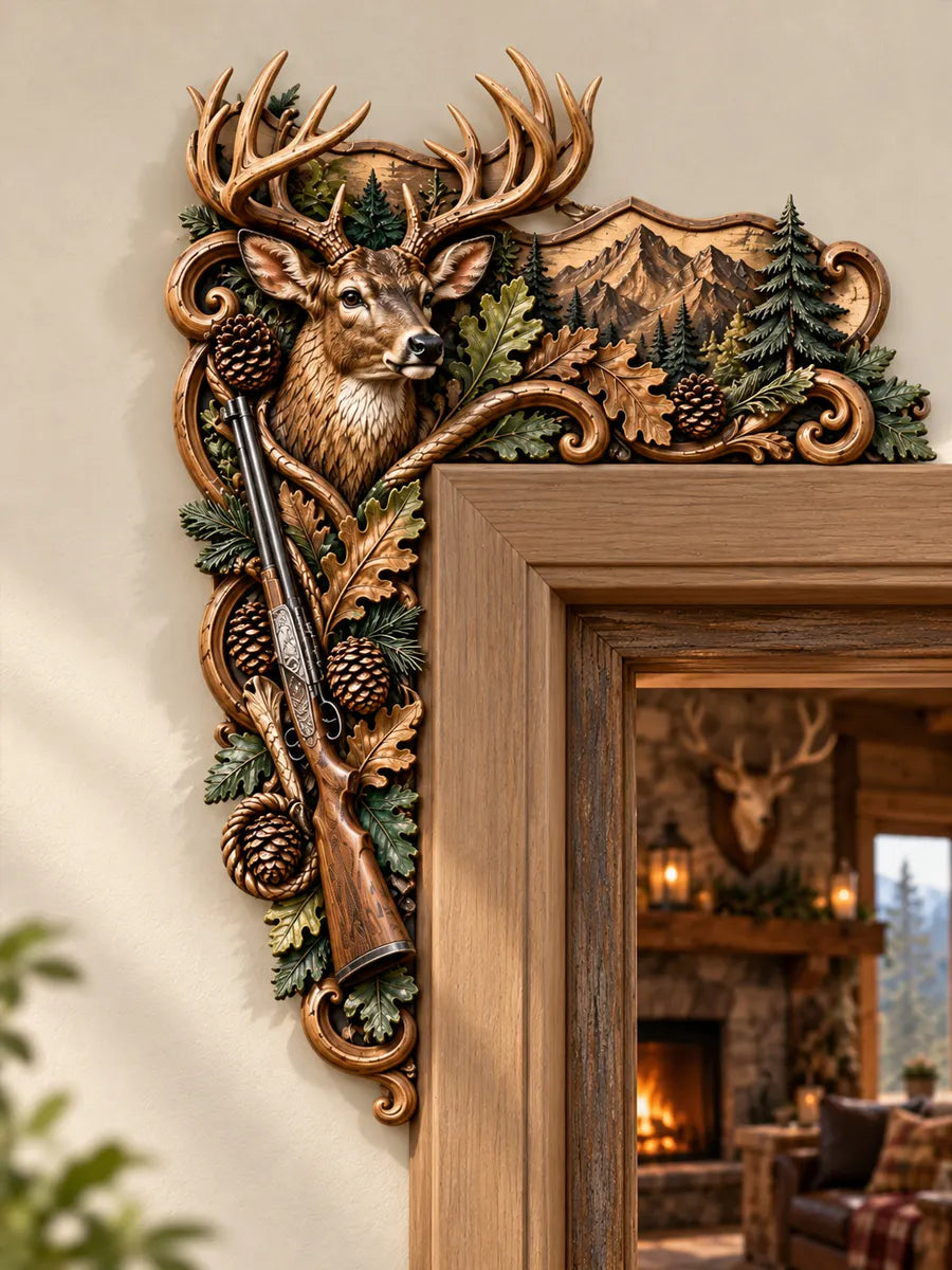 🦌 Rustic Deer Hunting Door Corner Decor