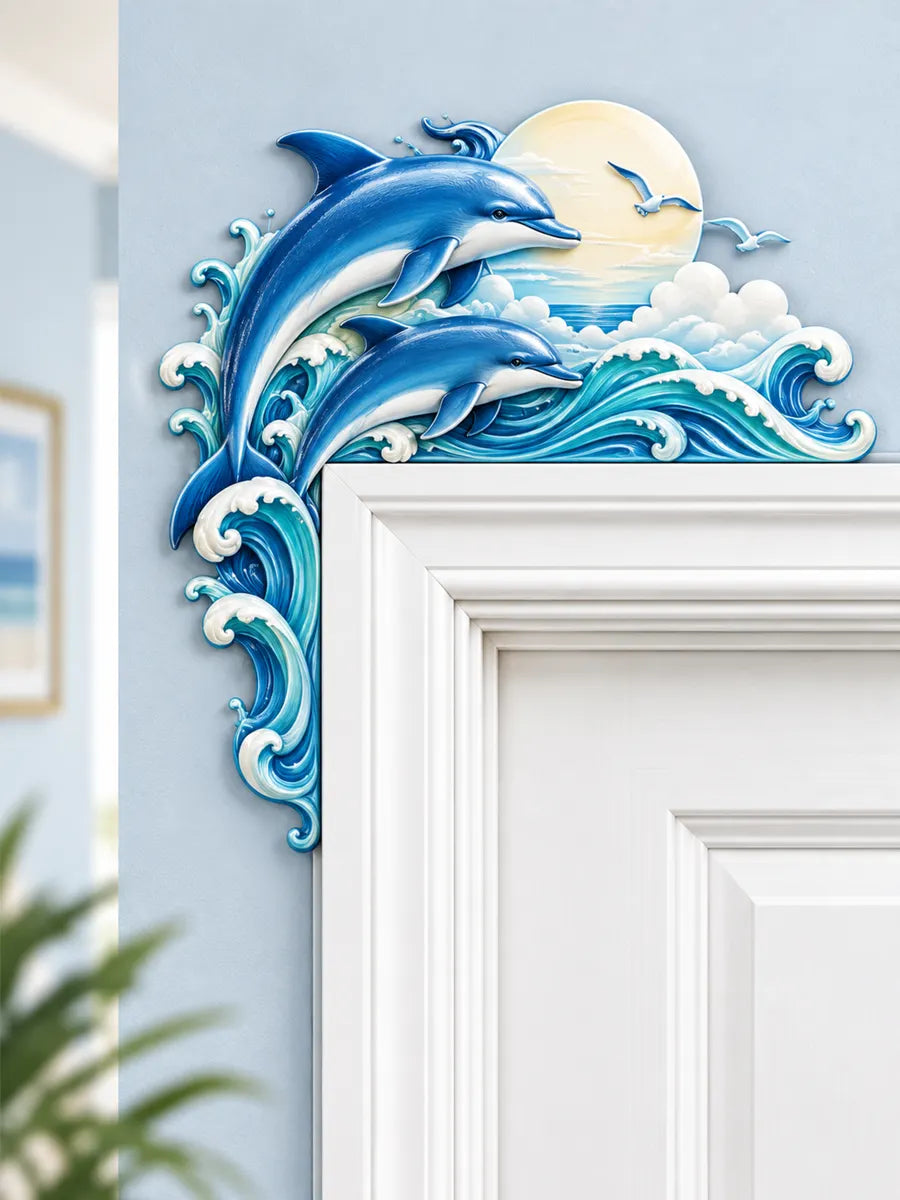 Dolphin Wave Door Frame Corner Decor