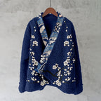 Vintage Japanese Art Pattern Fleece Kimono Cardigan