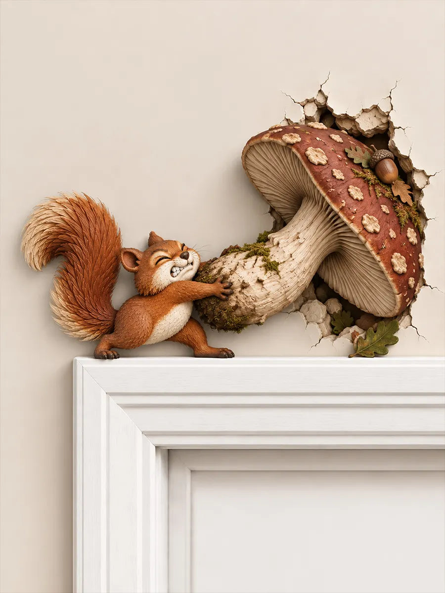 🐿️ Squirrel & Mushroom Door Frame Topper