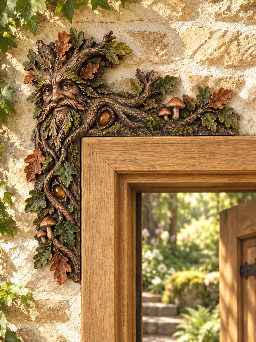 Woodland Green Man Door Frame Corner Decor