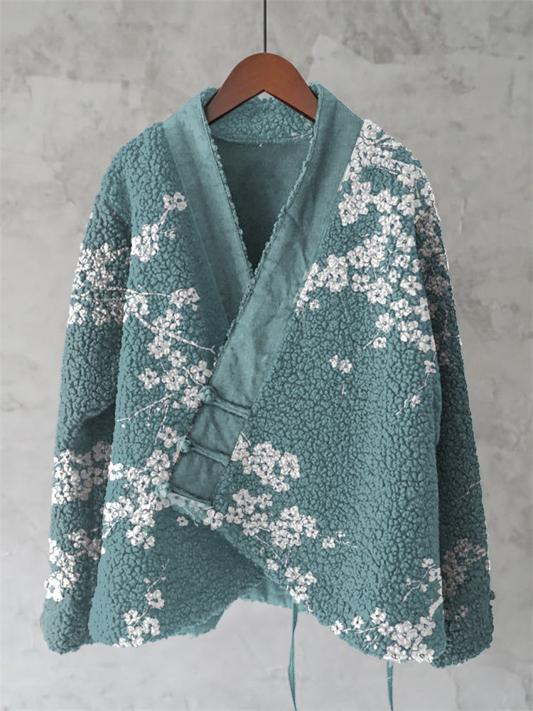 Vintage Cherry Blossom Art Women's Kimono Cardigan