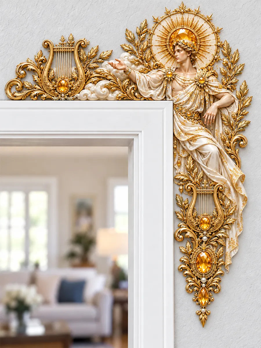 👑 Elegant Mythological Angel & Lyre Door Frame Corner Ornament