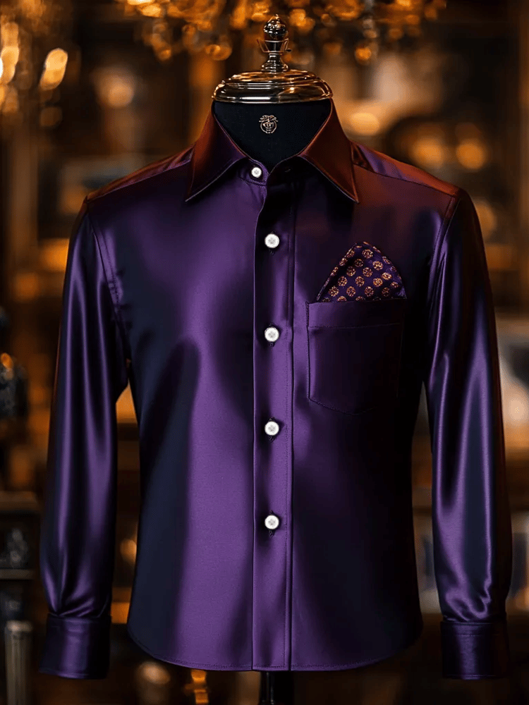 Men's Solid Color Long Sleeve Shirt