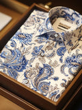 Men's Contrast Color Print Long Sleeve Shirt