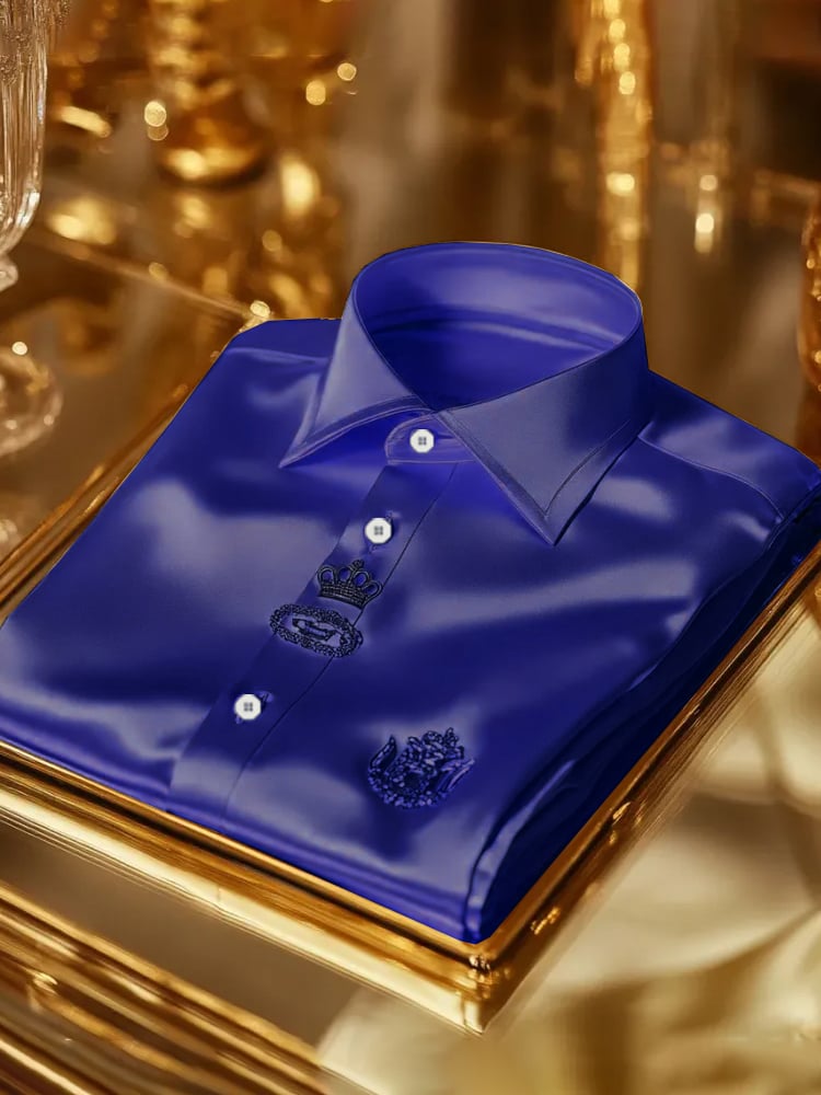 Men's Silk Business Luxury Long Sleeve Shirt