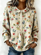 Women's Casual Color Block Print Short-Sleeve Top