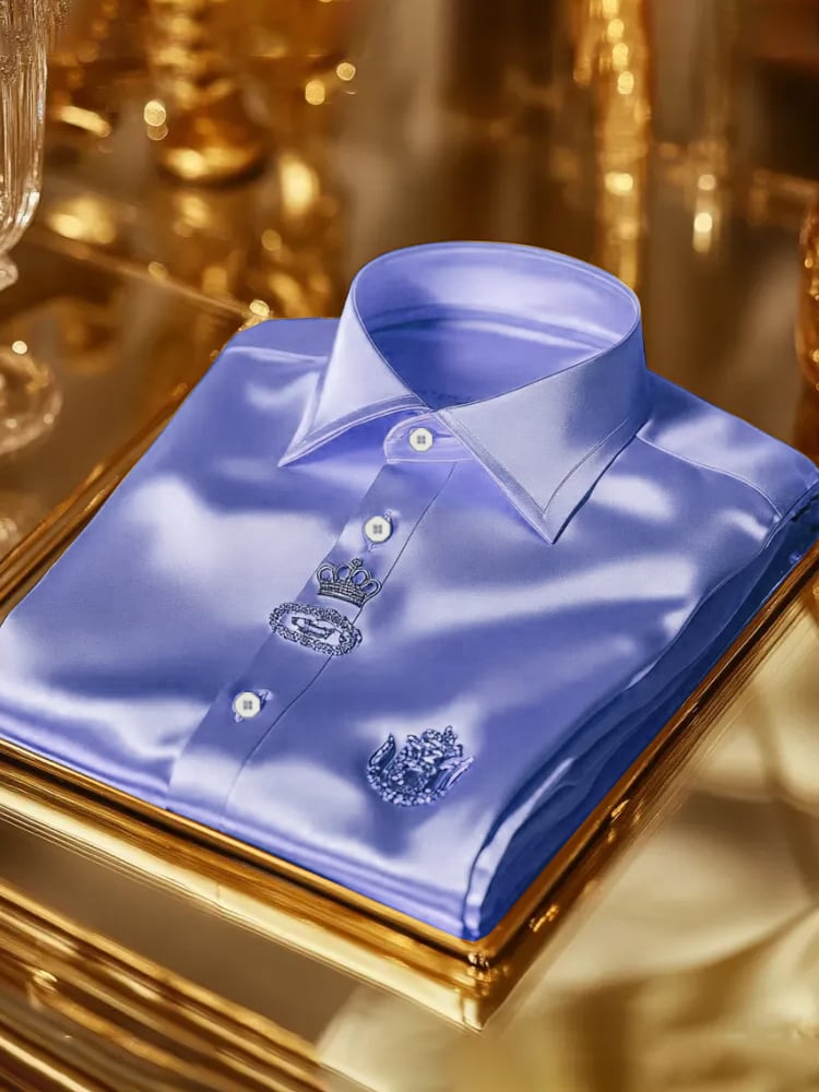 Men's Silk Business Luxury Long Sleeve Shirt