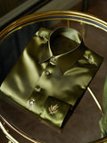 Men's Satin Luxury Business Long Sleeve Shirt