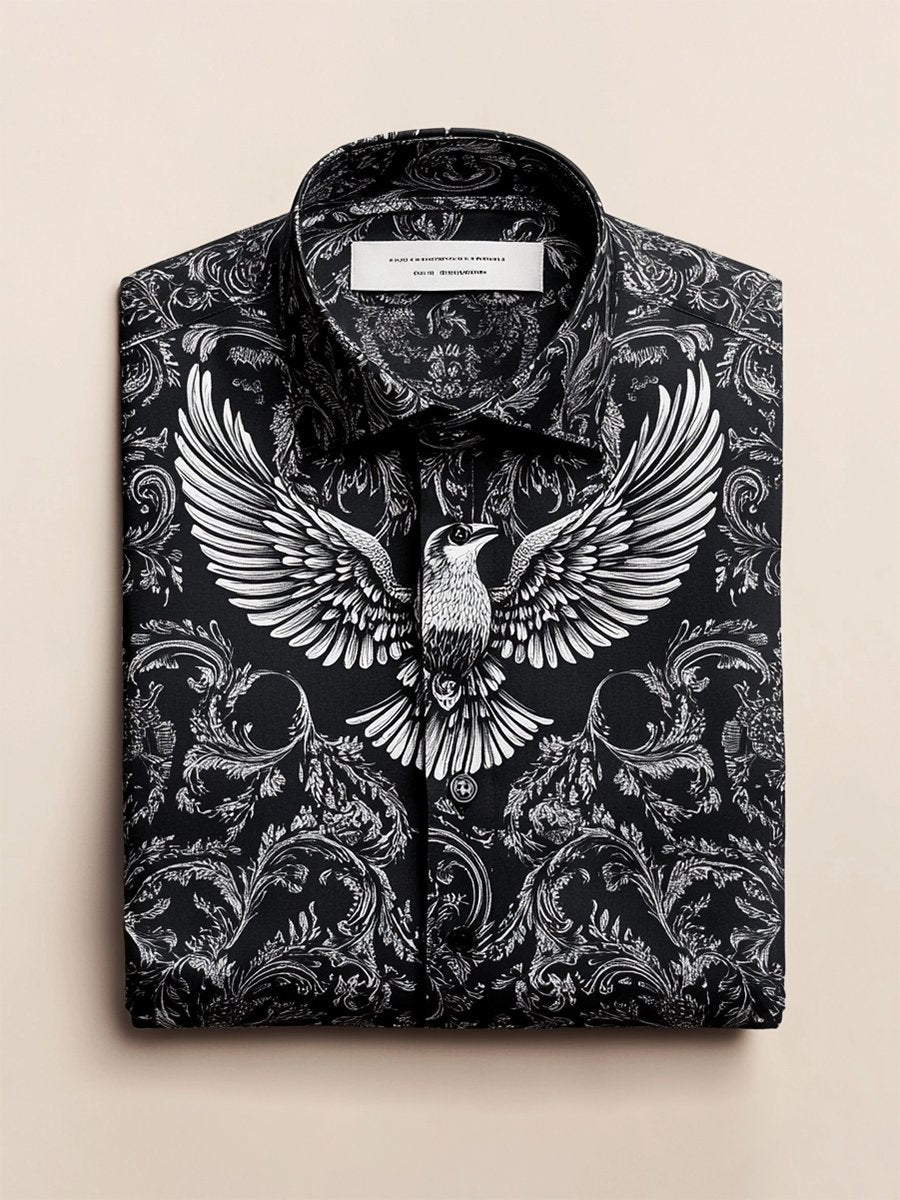 Men's Satin Luxury Vintage Business Long Sleeve Shirt