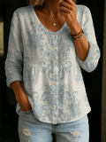 Women's Floral Pattern Art Print Casual Shirt