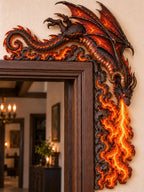 Lava Flame Dragon Door Frame Corner Decor
