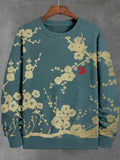 Men's Japanese Plum Blossom Art Pattern Comfy Sweatshirt