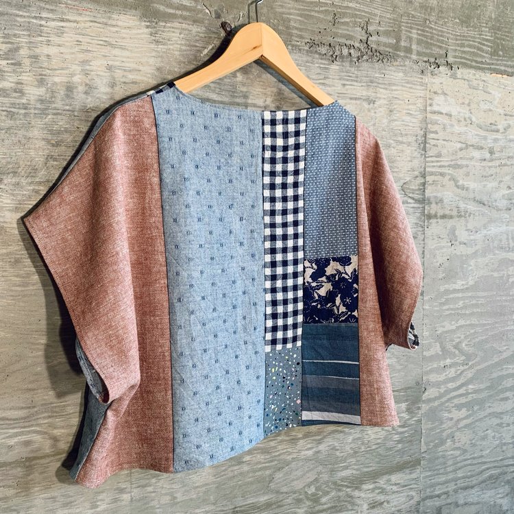Women's Casual Cotton And Linen Floral Patchwork T-shirt