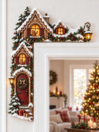Festive Gingerbread House Door Corner Decor