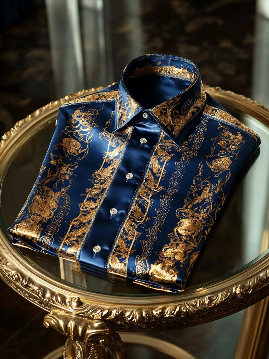 Men's Satin Long Sleeve Shirt