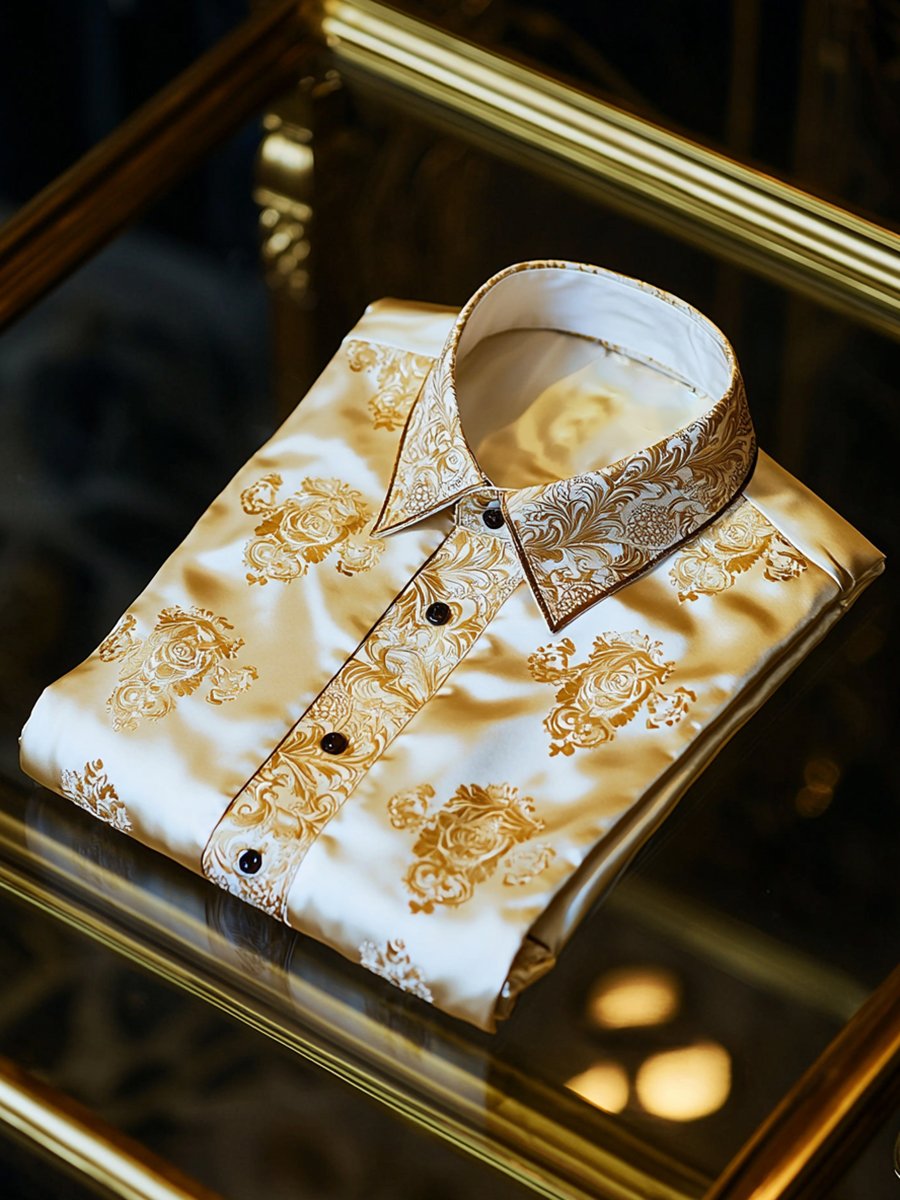 Men's Satin Long Sleeve Shirt