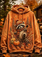 Women's Autumn Raccoon  Printed Casual Sweatshirt
