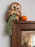 Charming Knitter Owl Door Frame Corner Decor