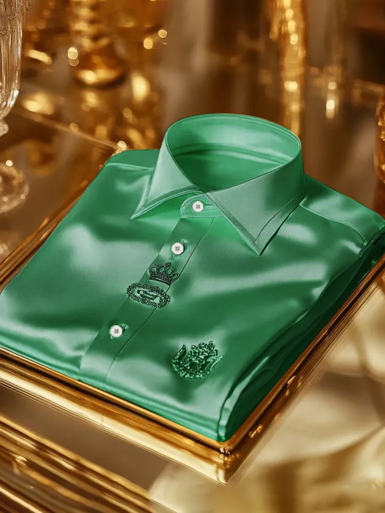 Men's Silk Business Luxury Long Sleeve Shirt