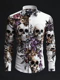Men's Vintage Art Skull Shirt