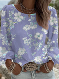 Women's Casual Floral Print Long-Sleeved Top