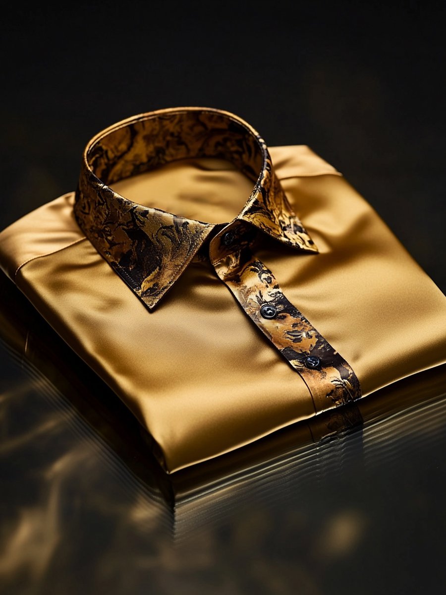 Men's Satin Long Sleeve Shirt