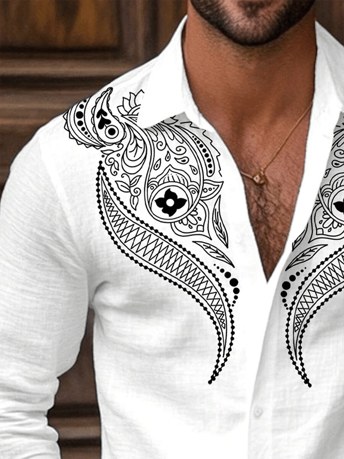 Men's Striped Business Casual Shirt
