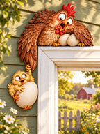 Mother Hen & Chick Egg Door Frame Corner Decor