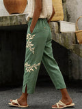 Women's Casual Printed Cotton-Linen Pants