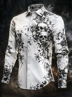 Men's Vintage Art Skull Shirt