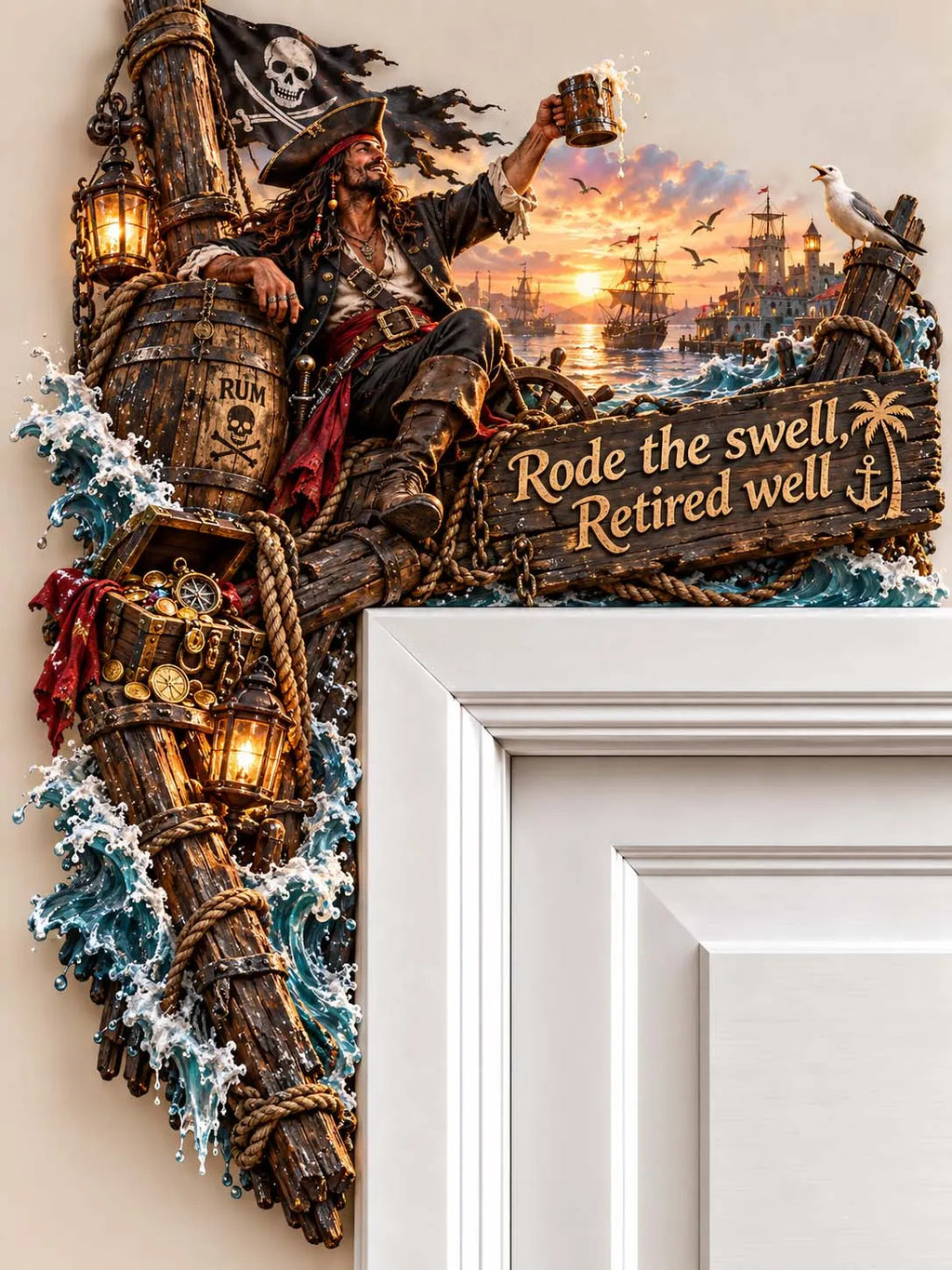 🍻 Rode The Swell Retired Well Pirate Captain Door Corner Decor